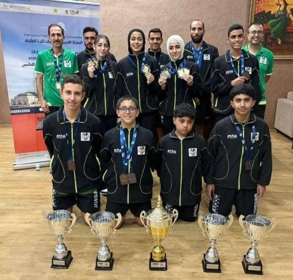 البطولة العربية لكرة الطاولة بالرباط.. منتخب الأردن "سيدات" يحصد 3 ذهبيات.
