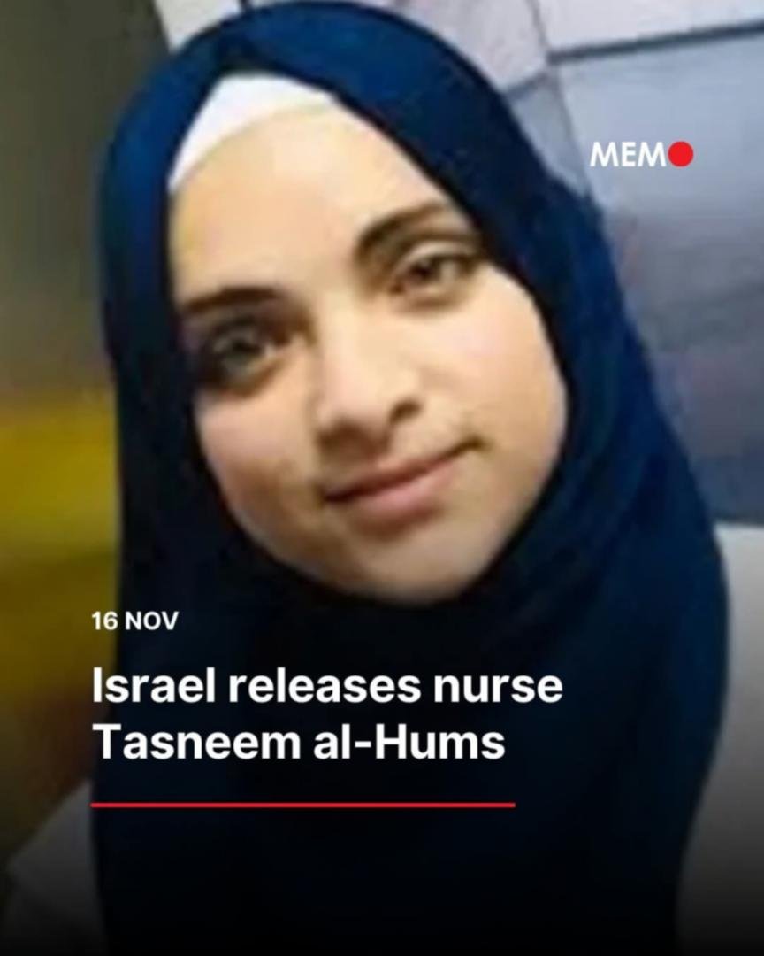 بعد احتجازها لعدة أسابيع.. إسرائيل تفرج عن الممرضة الفلسطينية تسنيم الحمص